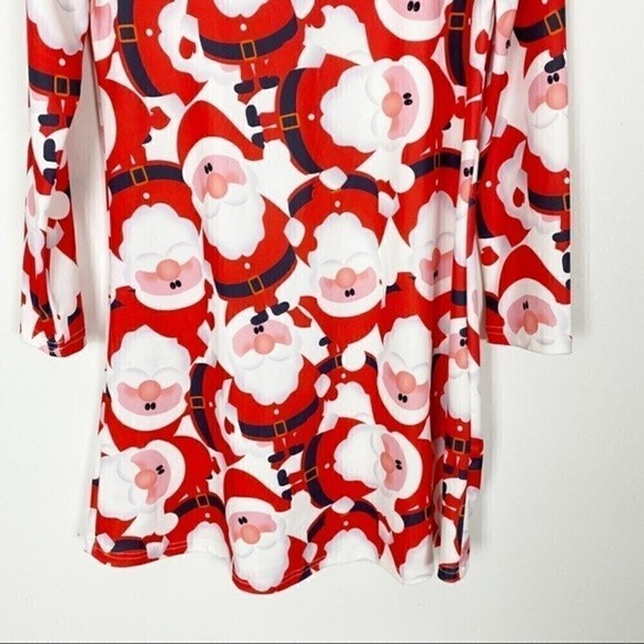 CHRISTMAS SANTA CLAUS Long Sleeve Dress Holiday Party Cocktail Sexy OUGES - Picture 4 of 7